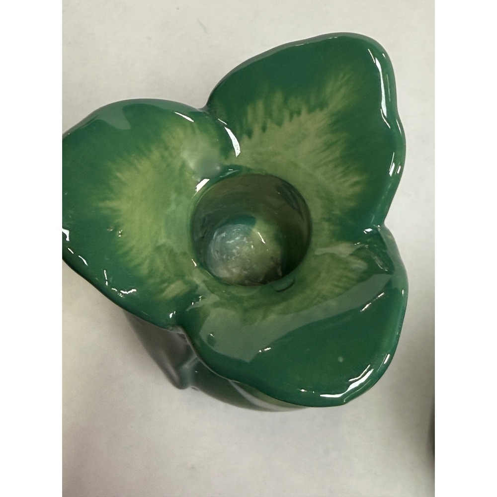 Green Cabbage Leaf Ceramic Taper Candle Holder Set of 3‎ - Picture 10 of 13